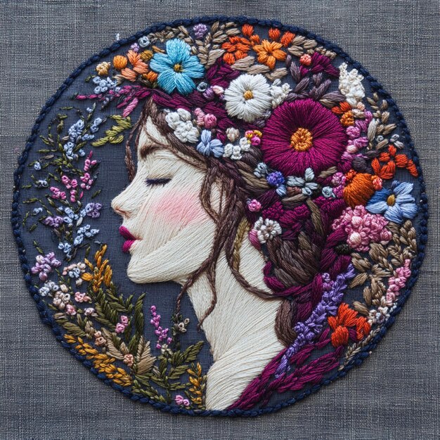 Портрет с вышивкой